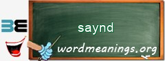 WordMeaning blackboard for saynd